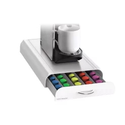 Coffee Makers Mind Reader Anchor 50-Capacity White Nespresso Coffee Capsule Drawer -BergHOFF Shop mind reader coffee accessories nest3pc wht 76 1000