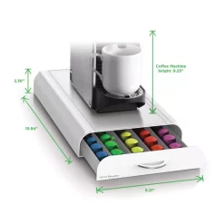 Coffee Makers Mind Reader Anchor 50-Capacity White Nespresso Coffee Capsule Drawer -BergHOFF Shop mind reader coffee accessories nest3pc wht fa 1000