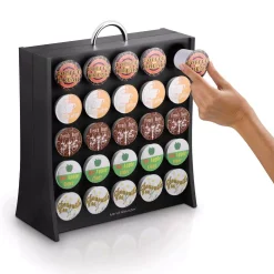 Coffee Makers Mind Reader Wall 50-Capacity Black K-Cup Storage Rack -BergHOFF Shop mind reader coffee accessories rac01 blk 1f 1000