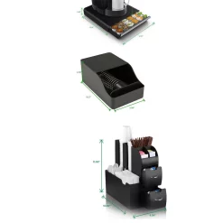 Coffee Makers Mind Reader Coffee/Condiment Organizer With Drawer For 36 K-Cups & Sleeve Dispenser, Black -BergHOFF Shop mind reader coffee accessories sledcad26 blk 76 1000