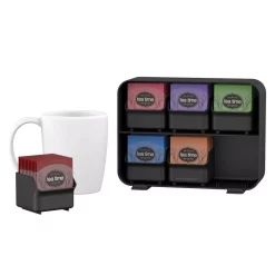 Coffee Makers Mind Reader Clutch 6-Drawer 90-Bag Black Tea Bag Holder -BergHOFF Shop mind reader coffee accessories stborg blk 1f 1000