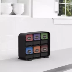 Coffee Makers Mind Reader Clutch 6-Drawer 90-Bag Black Tea Bag Holder -BergHOFF Shop mind reader coffee accessories stborg blk 4f 1000