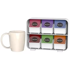 Coffee Makers Mind Reader Clutch 6-Drawer 90-Bag White Tea Bag Holder -BergHOFF Shop mind reader coffee accessories stborg wht 44 1000
