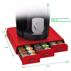 Coffee Makers Mind Reader Anchor 36-Capacity Red K-Cup Storage Drawer -BergHOFF Shop mind reader coffee accessories tray6 red 44 1000