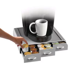 Coffee Makers Mind Reader 36 Capacity K-Cup, Dolce Gusto, CBTL, Verismo, Single Serve Coffee Pod Holder Drawer, Silver -BergHOFF Shop mind reader coffee accessories tray6 sil 4f 1000