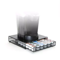 Coffee Makers Mind Reader Bam 36-Capacity Metal Mesh Coffee Pod Drawer In Black -BergHOFF Shop mind reader coffee accessories trymesh blk 44 1000