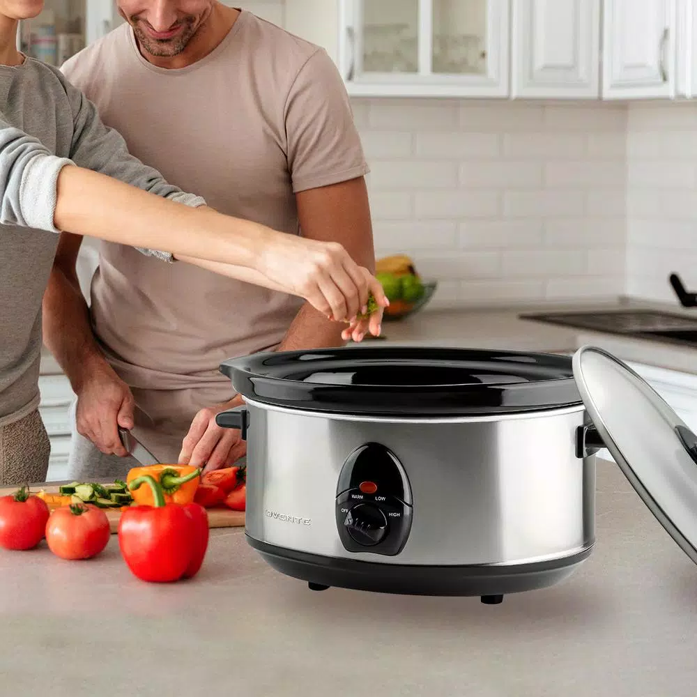 Cookers Ovente 3.7 Qt. Stainless Steel Electric Slow Cooker With Heat-Tempered Glass Lid, Adjustable Temperature Control, (SLO35ABR) 8 Cookers Ovente 3.7 Qt. Stainless Steel Electric Slow Cooker With Heat-Tempered Glass Lid, Adjustable Temperature Control, (SLO35ABR) - Image 8