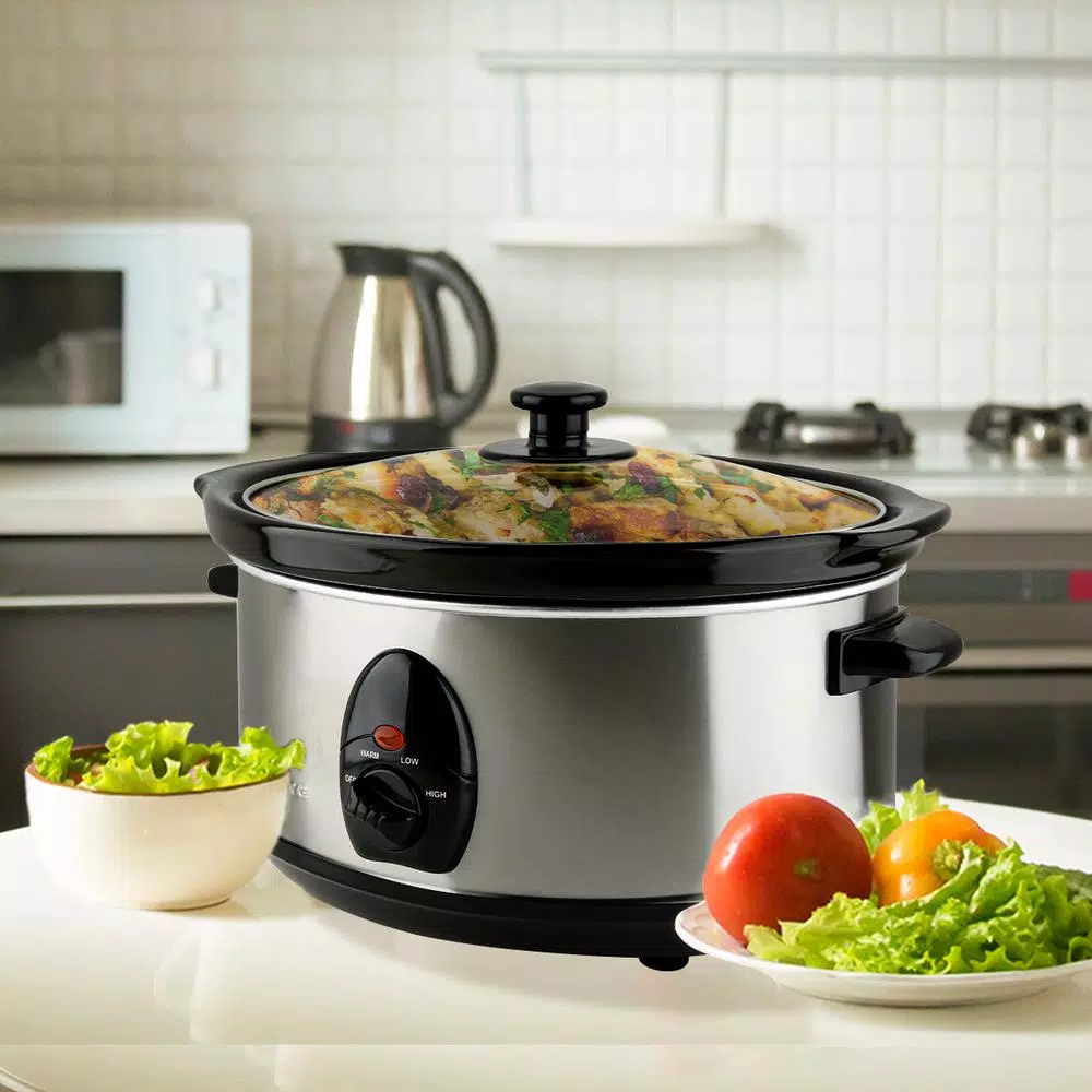 Cookers Ovente 3.7 Qt. Stainless Steel Electric Slow Cooker With Heat-Tempered Glass Lid, Adjustable Temperature Control, (SLO35ABR) 7 Cookers Ovente 3.7 Qt. Stainless Steel Electric Slow Cooker With Heat-Tempered Glass Lid, Adjustable Temperature Control, (SLO35ABR) - Image 7