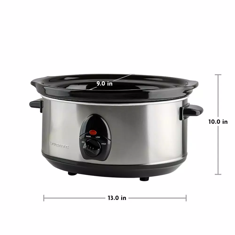 Cookers Ovente 3.7 Qt. Stainless Steel Electric Slow Cooker With Heat-Tempered Glass Lid, Adjustable Temperature Control, (SLO35ABR) 6 Cookers Ovente 3.7 Qt. Stainless Steel Electric Slow Cooker With Heat-Tempered Glass Lid, Adjustable Temperature Control, (SLO35ABR) - Image 6