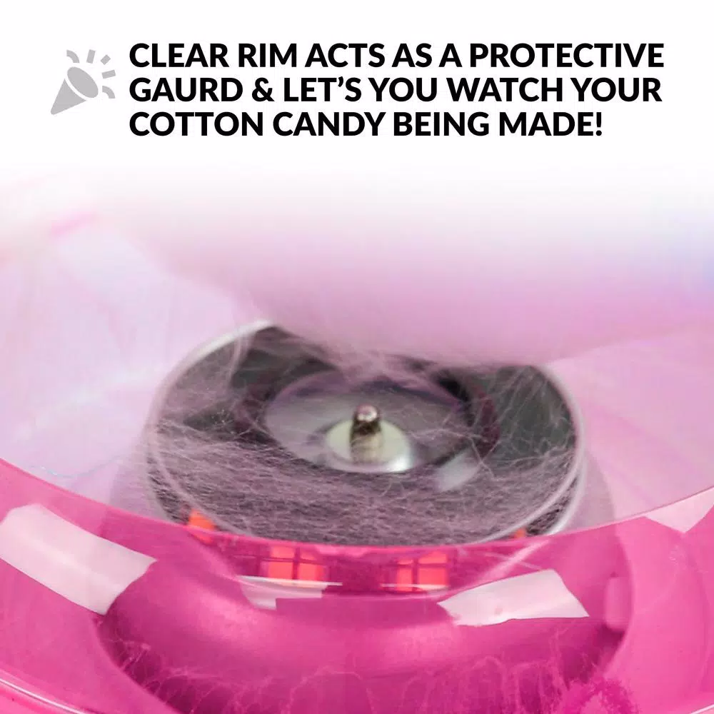 Dessert Makers Nostalgia Vintage Pink Cotton Candy Maker With 2 Cotton Candy Cones 5 Dessert Makers Nostalgia Vintage Pink Cotton Candy Maker With 2 Cotton Candy Cones - Image 5