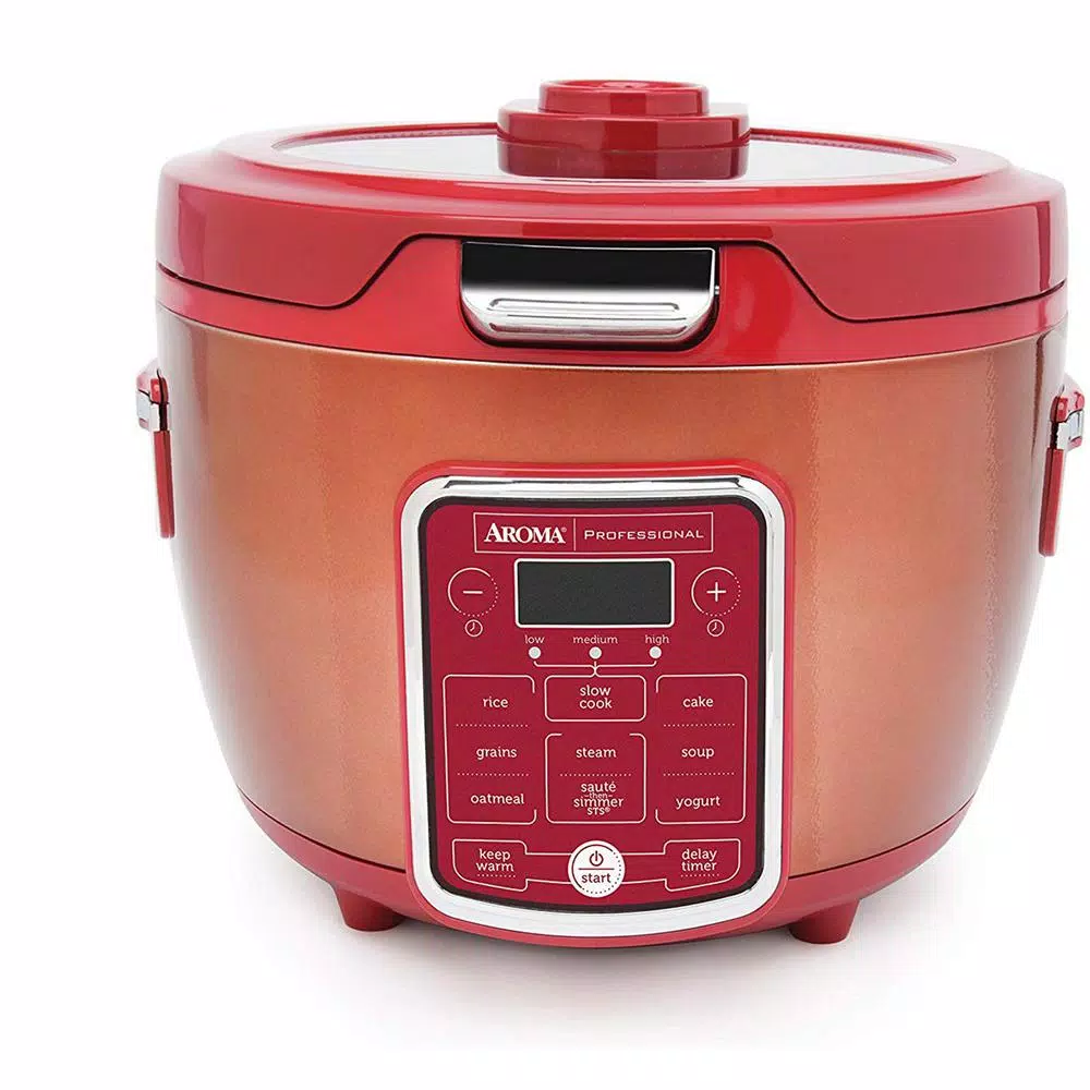 Cookers AROMA 20-Cup Red Rice Cooker With Glass Lid 1 Cookers AROMA 20-Cup Red Rice Cooker With Glass Lid