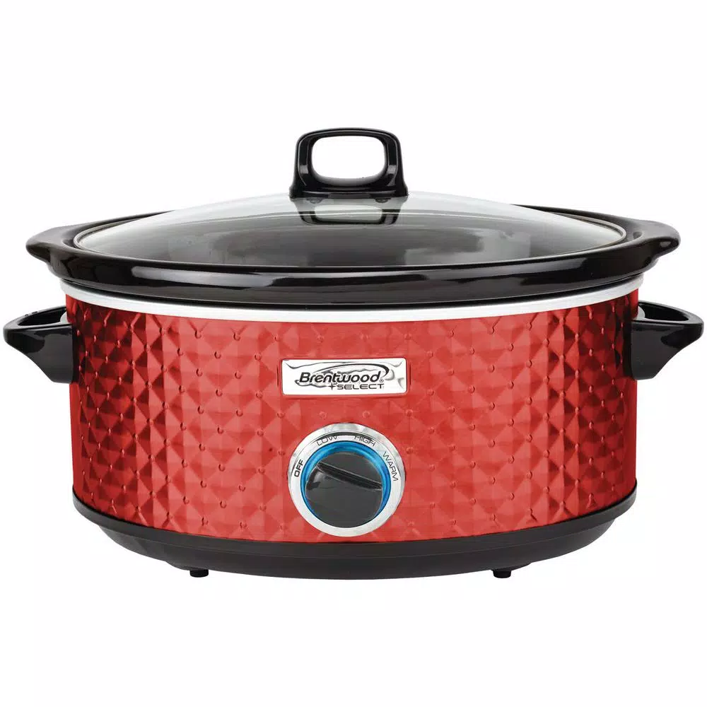 Cookers Brentwood Appliances Diamond 7 Qt. Red Slow Cooker With Tempered Glass Lid 1 Cookers Brentwood Appliances Diamond 7 Qt. Red Slow Cooker With Tempered Glass Lid