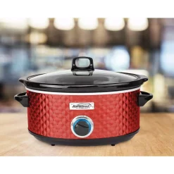 Cookers Brentwood Appliances Diamond 7 Qt. Red Slow Cooker With Tempered Glass Lid 11 Cookers Brentwood Appliances Diamond 7 Qt. Red Slow Cooker With Tempered Glass Lid -BergHOFF Shop red brentwood appliances slow cookers sc 157r fa 1000