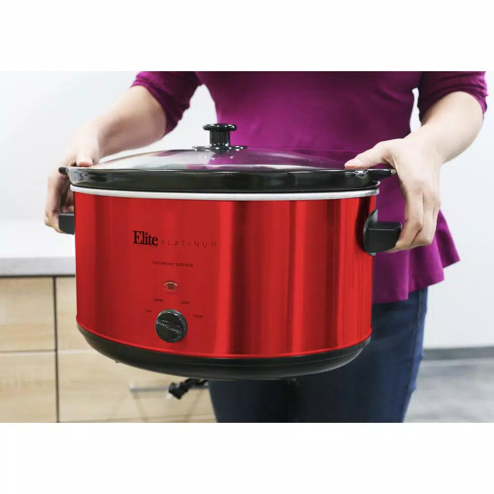 Cookers Elite Platinum 8.5 Qt. Red Slow Cooker 2 Cookers Elite Platinum 8.5 Qt. Red Slow Cooker - Image 2