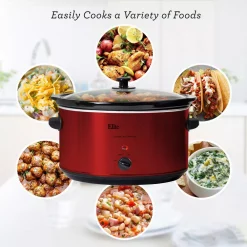 Cookers Elite Platinum 8.5 Qt. Red Slow Cooker 12 Cookers Elite Platinum 8.5 Qt. Red Slow Cooker -BergHOFF Shop red elite slow cookers mst 900rxt fa 1000