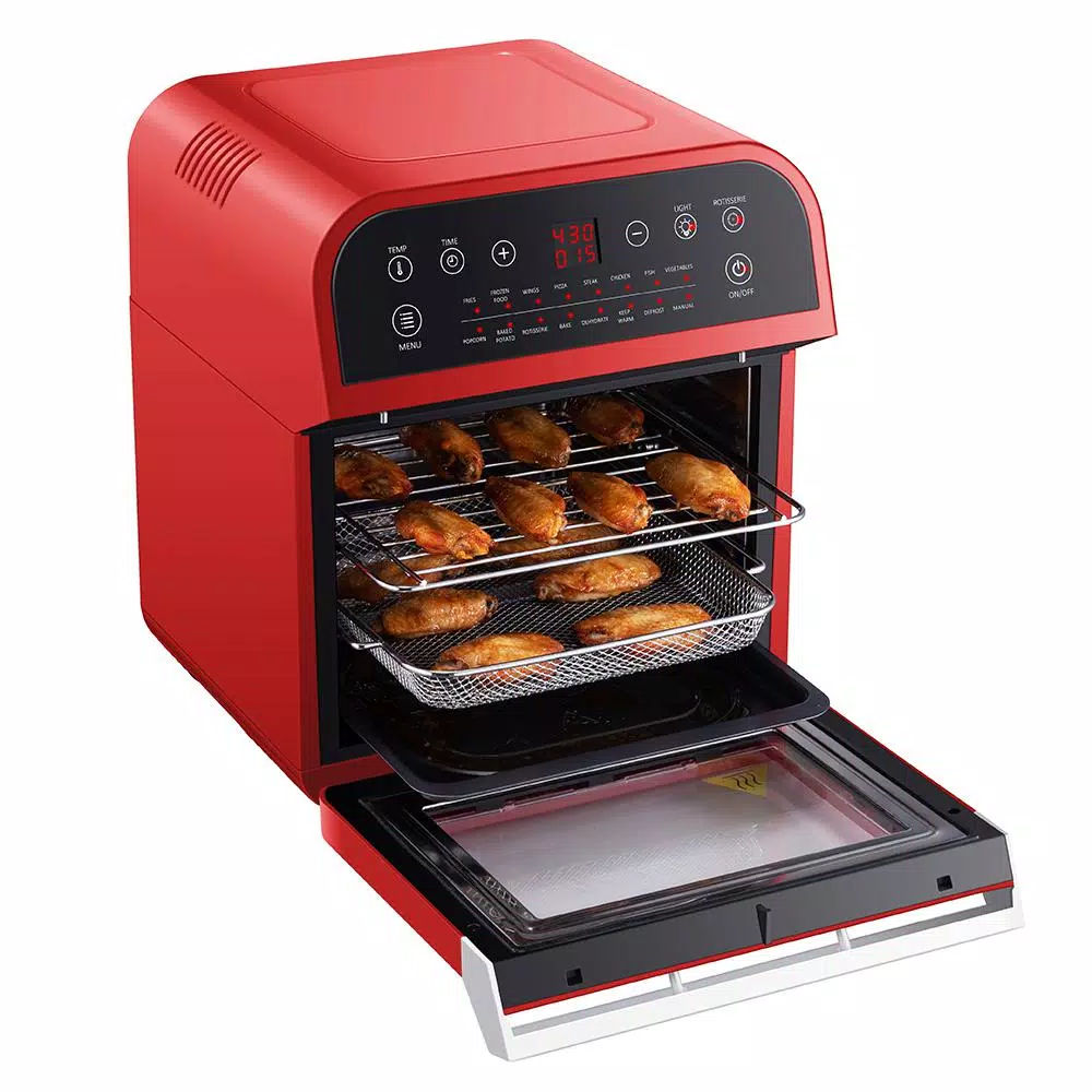 Toasters GoWISE USA 1600 W Red Rotisserie Oven And 12.7 Qt. Electric Air Fryer 3 Toasters GoWISE USA 1600 W Red Rotisserie Oven And 12.7 Qt. Electric Air Fryer - Image 3