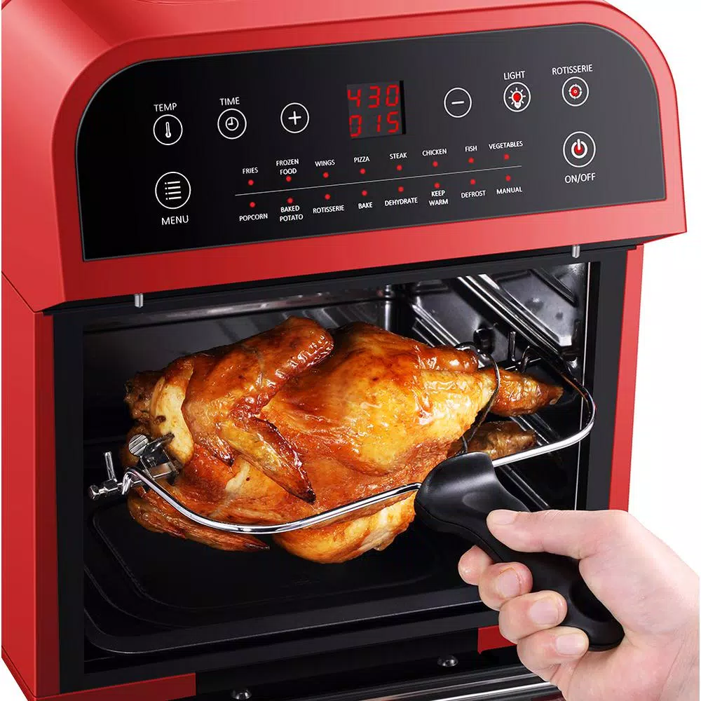 Toasters GoWISE USA 1600 W Red Rotisserie Oven And 12.7 Qt. Electric Air Fryer 2 Toasters GoWISE USA 1600 W Red Rotisserie Oven And 12.7 Qt. Electric Air Fryer - Image 2