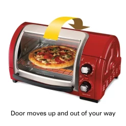 Toasters Hamilton Beach Easy Reach 1200 W 4-Slice Red Toaster Oven With Roll-Top Door -BergHOFF Shop red hamilton beach toaster ovens 31337d 4f 1000