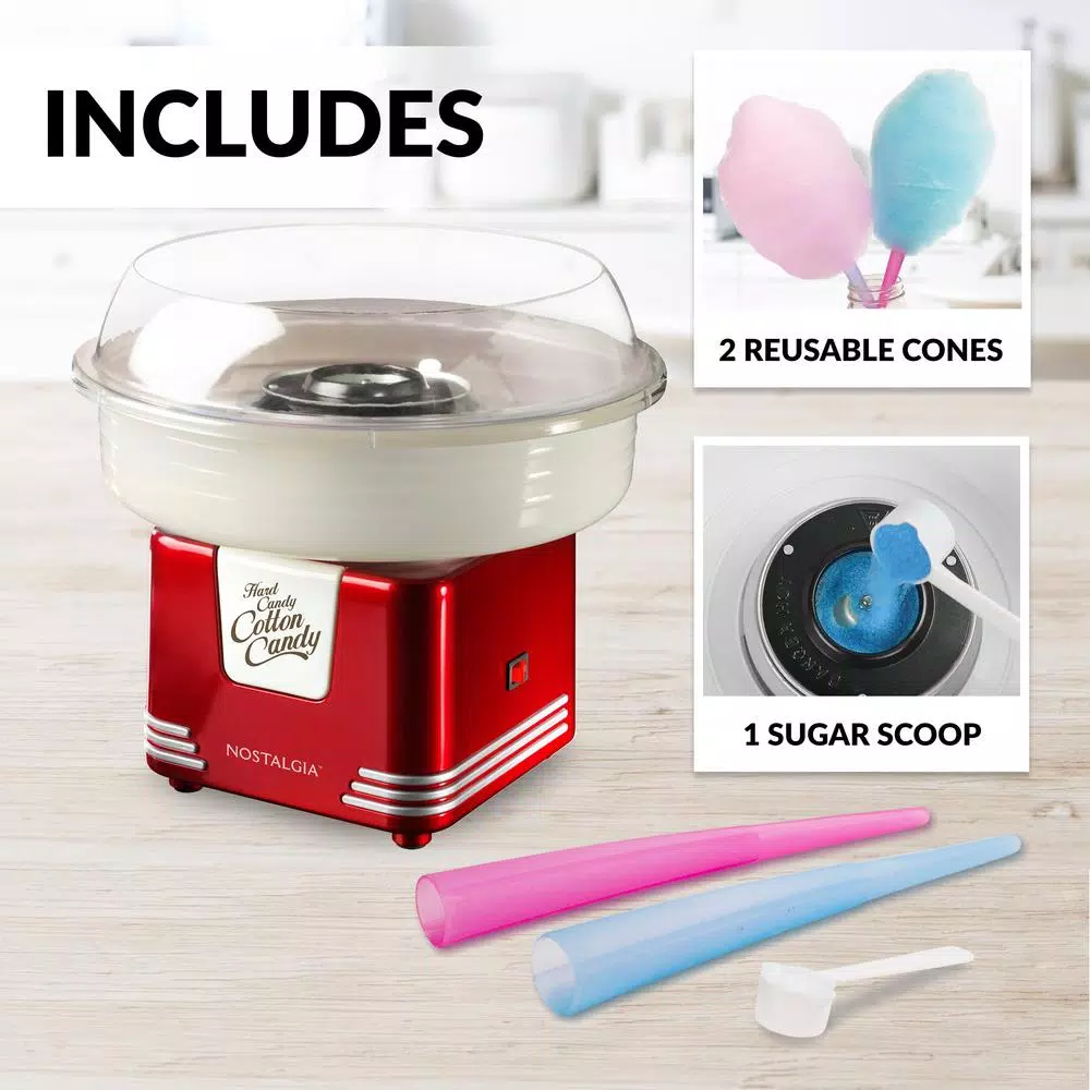 Dessert Makers Nostalgia Retro Red Hard And Sugar Free Cotton Candy Maker With Cotton Candy Cones 12 Dessert Makers Nostalgia Retro Red Hard And Sugar Free Cotton Candy Maker With Cotton Candy Cones - Image 12
