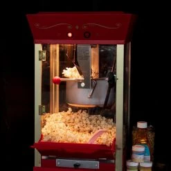 Popcorn Machines Nostalgia Vintage 600-Watt 8 Oz. Oil Red Popcorn Machine With Cart -BergHOFF Shop red nostalgia popcorn machines ccp 510 76 1000