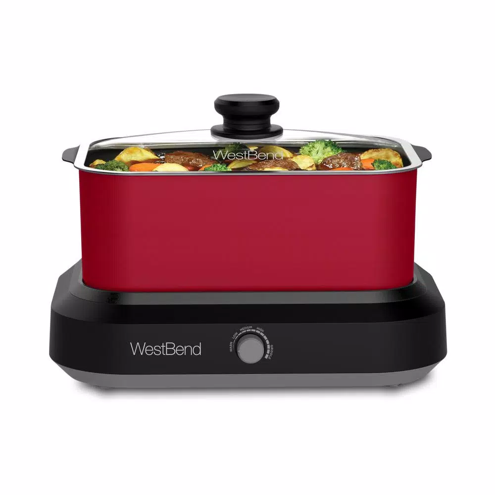 Cookers West Bend 5 Qt. Red Non-Stick Versatility Slow Cooker With 5-Temperature Settings Includes Travel Lid And Thermal Tote 4 Cookers West Bend 5 Qt. Red Non-Stick Versatility Slow Cooker With 5-Temperature Settings Includes Travel Lid And Thermal Tote - Image 4