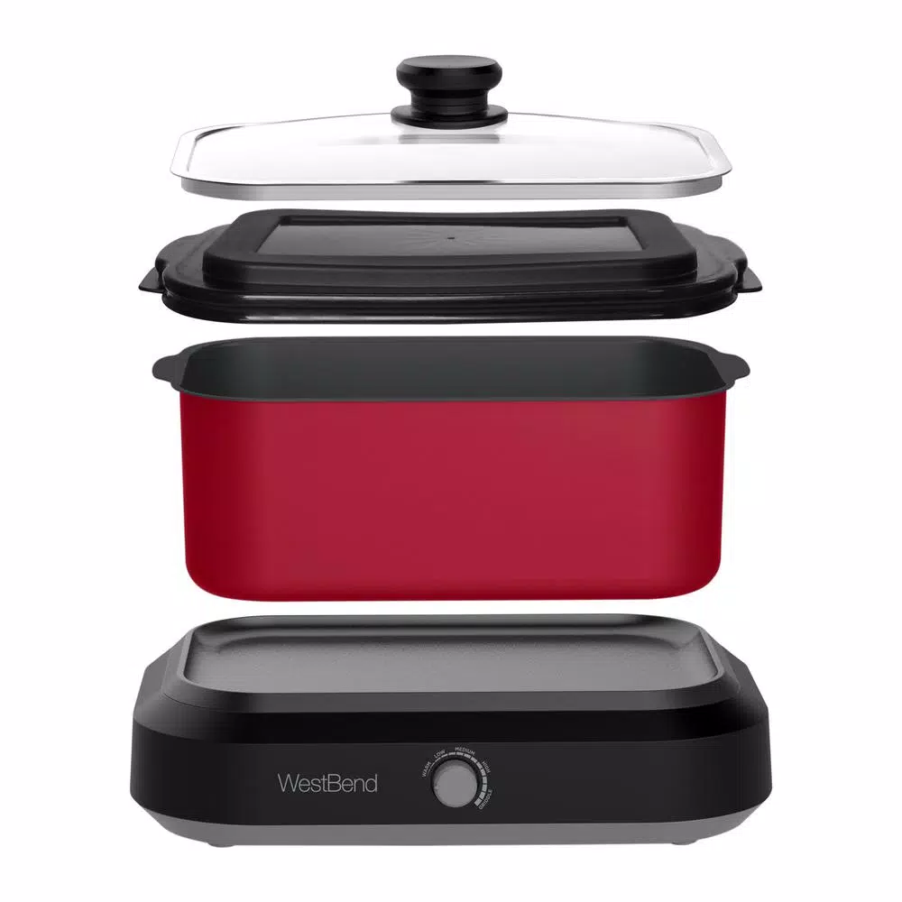 Cookers West Bend 5 Qt. Red Non-Stick Versatility Slow Cooker With 5-Temperature Settings Includes Travel Lid And Thermal Tote 3 Cookers West Bend 5 Qt. Red Non-Stick Versatility Slow Cooker With 5-Temperature Settings Includes Travel Lid And Thermal Tote - Image 3