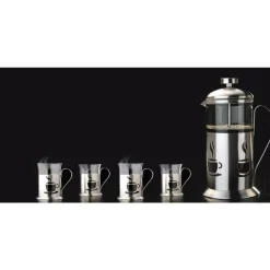 Coffee Makers BergHOFF CooknCo 2.5-Cup Stainless Steel And Glass French Press 6 Coffee Makers BergHOFF CooknCo 2.5-Cup Stainless Steel And Glass French Press -BergHOFF Shop silver berghoff french presses 2211100 1f 1000