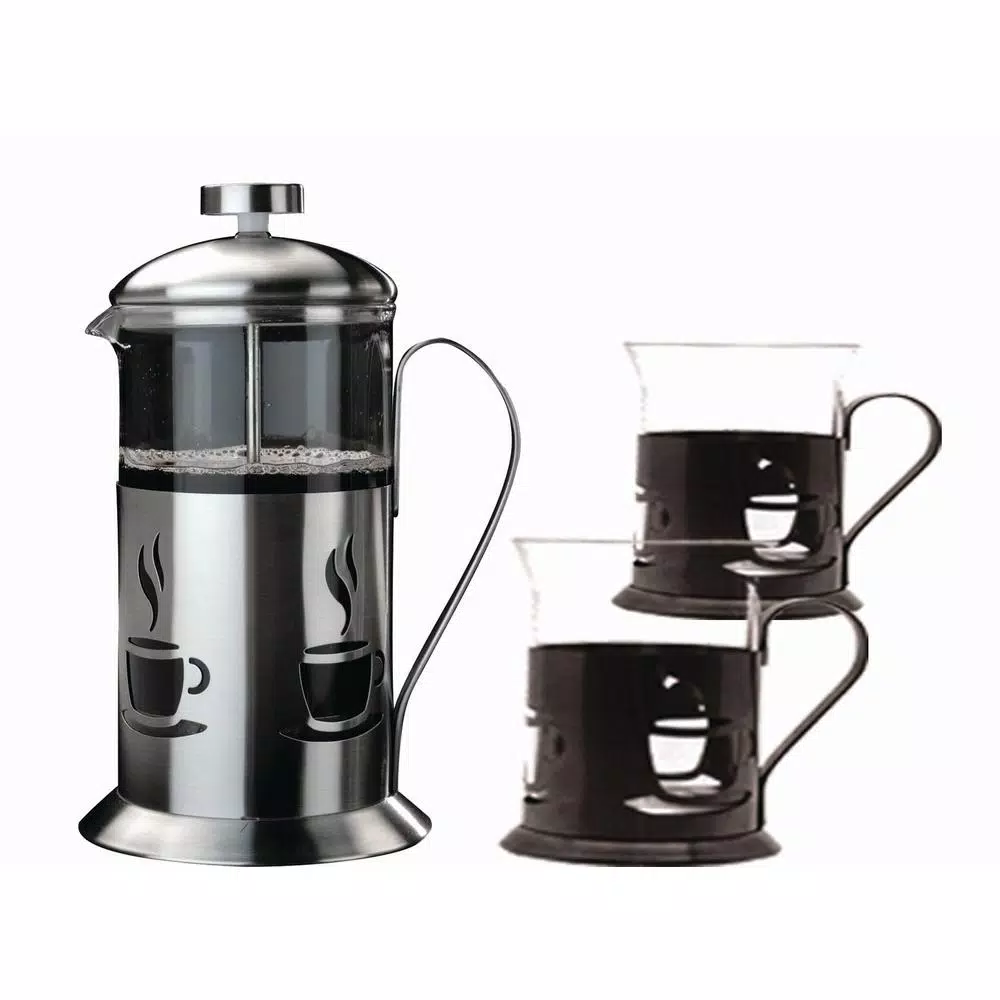 Coffee Makers BergHOFF CooknCo 2.5-Cup Stainless Steel And Glass French Press 4 Coffee Makers BergHOFF CooknCo 2.5-Cup Stainless Steel And Glass French Press - Image 4