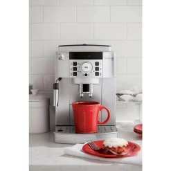 Coffee Makers DeLonghi Magnifica XS Compact Fully Automatic Black And Silver Espresso Machine And Cappuccino Maker -BergHOFF Shop silver black delonghi espresso machines ecam22110sb 1f 1000