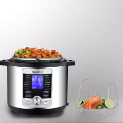 Cookers Boyel Living 6 Qt. Stainless Steel 17-in-1 Multi-Use Electric Pressure Cooker With Stainless Steel Inner Pot 10 Cookers Boyel Living 6 Qt. Stainless Steel 17-in-1 Multi-Use Electric Pressure Cooker With Stainless Steel Inner Pot -BergHOFF Shop silver boyel living electric pressure cookers gbk gp60d c3 1000
