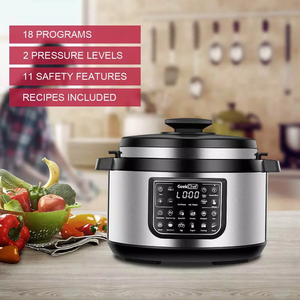 Cookers Boyel Living 8 Qt. Stainless Steel 12-in-1 Multiuse Programmable Electric Pressure Cooker With Non-Stick Pot And Cool-Touch Handles 6 Cookers Boyel Living 8 Qt. Stainless Steel 12-in-1 Multiuse Programmable Electric Pressure Cooker With Non-Stick Pot And Cool-Touch Handles - Image 6