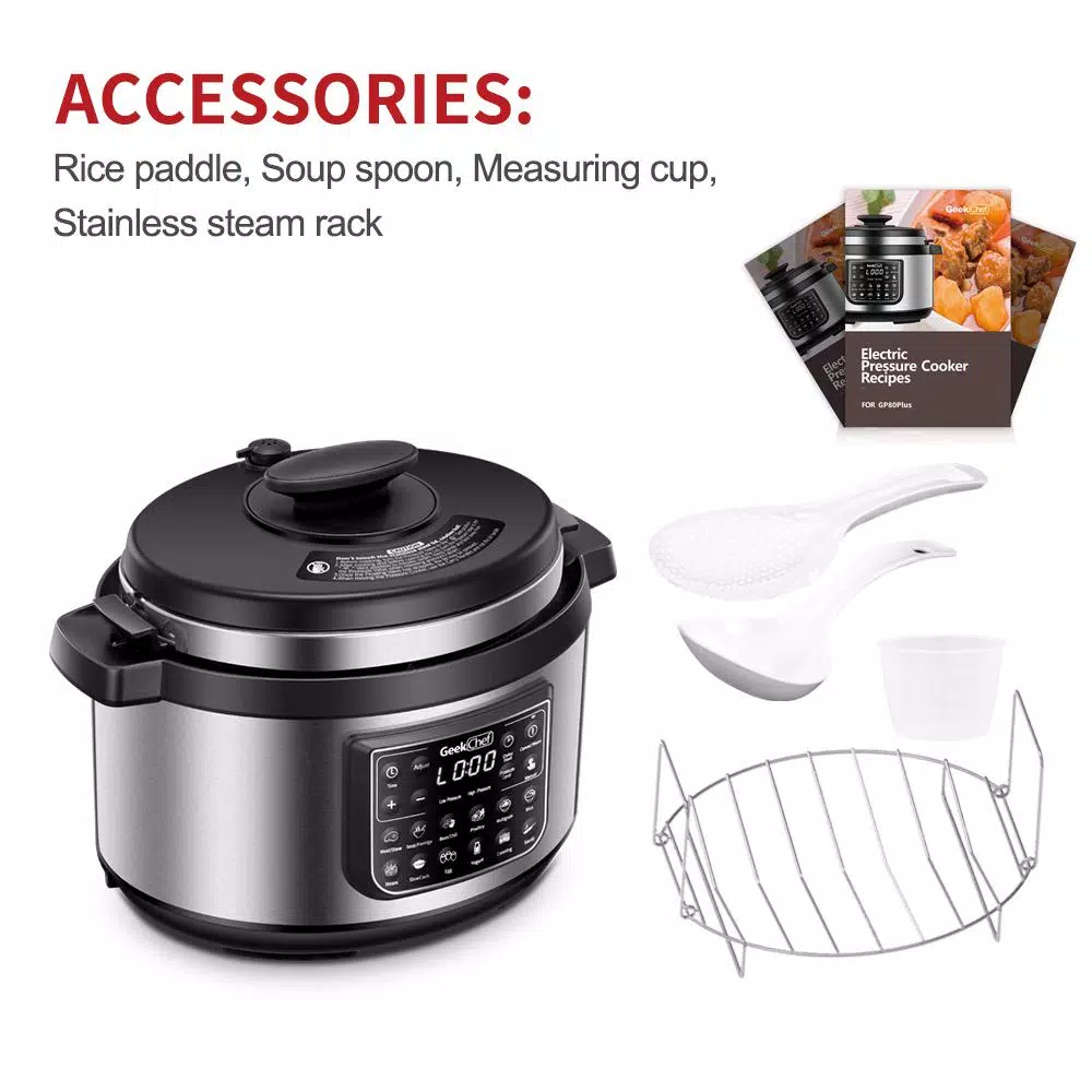 Cookers Boyel Living 8 Qt. Stainless Steel 12-in-1 Multiuse Programmable Electric Pressure Cooker With Non-Stick Pot And Cool-Touch Handles 4 Cookers Boyel Living 8 Qt. Stainless Steel 12-in-1 Multiuse Programmable Electric Pressure Cooker With Non-Stick Pot And Cool-Touch Handles - Image 4