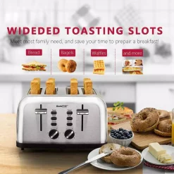 Toasters Boyel Living 1500 W 4-Slice Silver Wide Slot Toaster With Dual Control Panels 15 Toasters Boyel Living 1500 W 4-Slice Silver Wide Slot Toaster With Dual Control Panels -BergHOFF Shop silver boyel living pop up toasters gbk gts4a 1f 1000