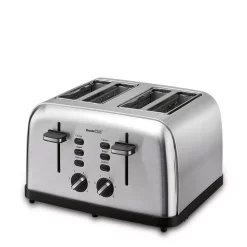 Toasters Boyel Living 1500 W 4-Slice Silver Wide Slot Toaster With Dual Control Panels