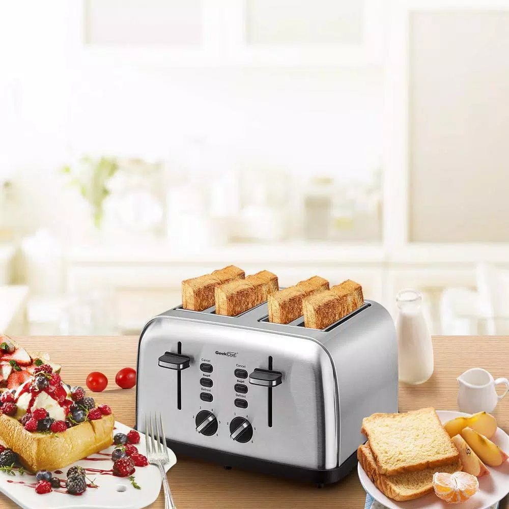 Toasters Boyel Living 1500 W 4-Slice Silver Wide Slot Toaster With Dual Control Panels 2 Toasters Boyel Living 1500 W 4-Slice Silver Wide Slot Toaster With Dual Control Panels - Image 2