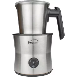 Coffee Makers Brentwood Appliances 15 Oz. Silver Cordless Electric Milk Frother With Warmer And Hot Chocolate Maker