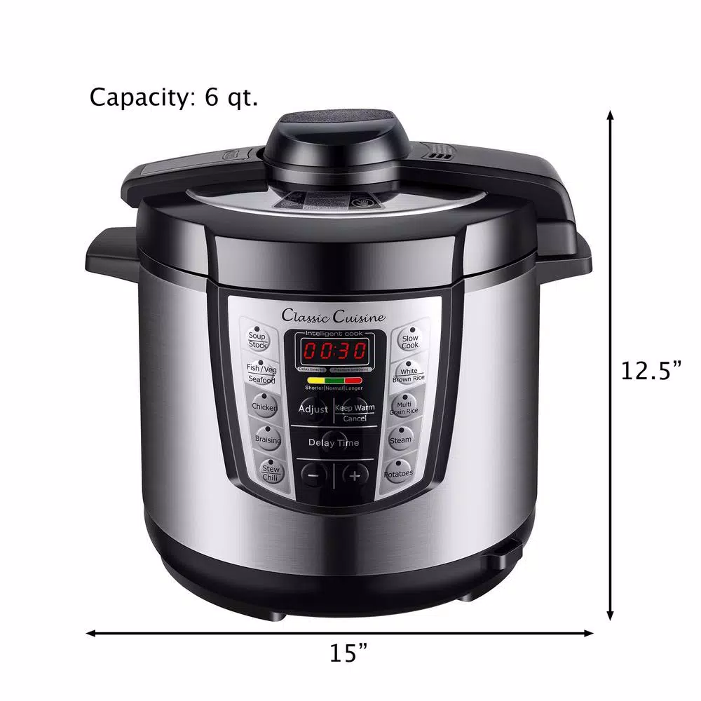 Cookers Classic Cuisine 4-in-1 Multi-Function 6 Qt. Silver Electric Pressure Cooker 2 Cookers Classic Cuisine 4-in-1 Multi-Function 6 Qt. Silver Electric Pressure Cooker - Image 2