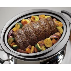 Cookers Hamilton Beach 6 Qt. Programmable Silver Slow Cooker With Temperature Settings -BergHOFF Shop silver hamilton beach slow cookers 33463 1f 1000
