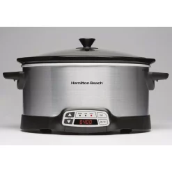 Cookers Hamilton Beach 6 Qt. Programmable Silver Slow Cooker With Temperature Controls -BergHOFF Shop silver hamilton beach slow cookers 33660 44 1000