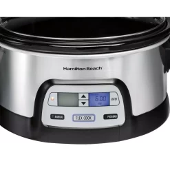 Cookers Hamilton Beach FlexCook 6 Qt. Silver Programmable Slow Cooker With Temperature Controls 8 Cookers Hamilton Beach FlexCook 6 Qt. Silver Programmable Slow Cooker With Temperature Controls -BergHOFF Shop silver hamilton beach slow cookers 33861 c3 1000