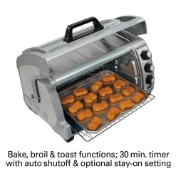 Toasters Hamilton Beach Easy Reach 1400 W 6-Slice Grey Toaster Oven With Roll Top Door -BergHOFF Shop silver hamilton beach toaster ovens 31127d 1f 1000