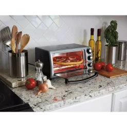 Toasters Hamilton Beach 1100 W 4-Slice Stainless Steel And Black Toaster Oven -BergHOFF Shop silver hamilton beach toaster ovens 31142 44 1000