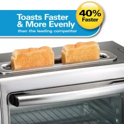 Toasters Hamilton Beach 2 In 1 1450 W 4-Slice Silver Toaster Oven With 2-Slice Toaster Slots -BergHOFF Shop silver hamilton beach toaster ovens 31156 1f 1000