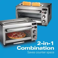 Toasters Hamilton Beach 2 In 1 1450 W 4-Slice Silver Toaster Oven With 2-Slice Toaster Slots -BergHOFF Shop silver hamilton beach toaster ovens 31156 4f 1000