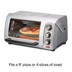 Toasters Hamilton Beach Easy Reach 1200 W 4-Slice Silver Toaster Oven With Roll Top Door -BergHOFF Shop silver hamilton beach toaster ovens 31339 44 1000