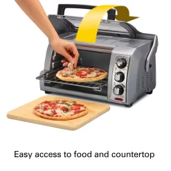 Toasters Hamilton Beach Easy Reach 1200 W 4-Slice Silver Toaster Oven With Roll Top Door -BergHOFF Shop silver hamilton beach toaster ovens 31339 4f 1000