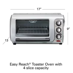 Toasters Hamilton Beach Easy Reach 1200 W 4-Slice Silver Toaster Oven With Roll Top Door -BergHOFF Shop silver hamilton beach toaster ovens 31339 76 1000