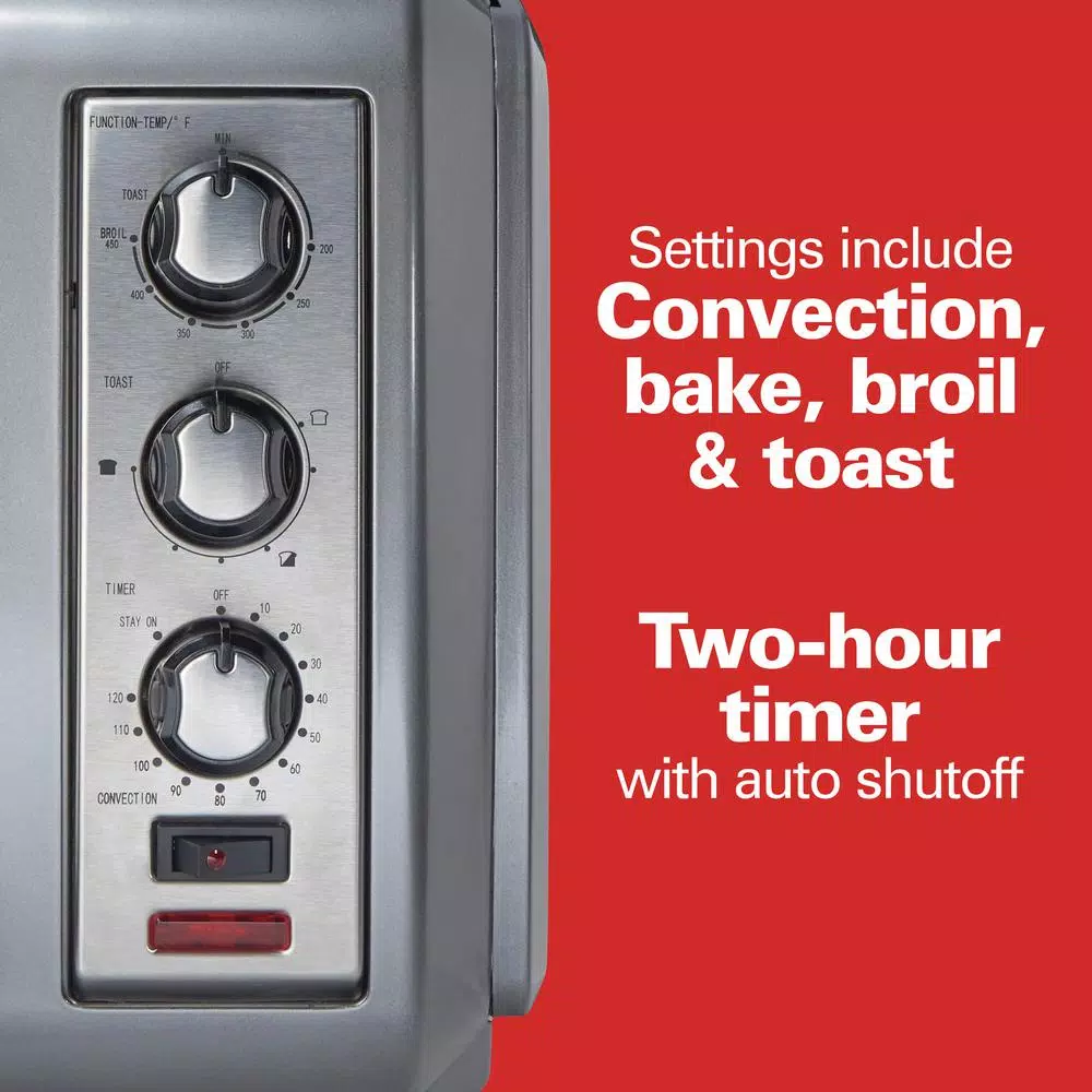 Toasters Hamilton Beach Easy Reach 1500-Watts 6-Slice Grey Toaster Oven With Roll-Top Door 6 Toasters Hamilton Beach Easy Reach 1500-Watts 6-Slice Grey Toaster Oven With Roll-Top Door - Image 6