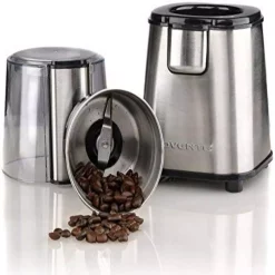 Coffee Makers Ovente 2.1 Oz. Silver Multi-Purpose Electric Coffee Grinder Lid-Activated Switch -BergHOFF Shop silver ovente coffee grinders cg620s 31 1000