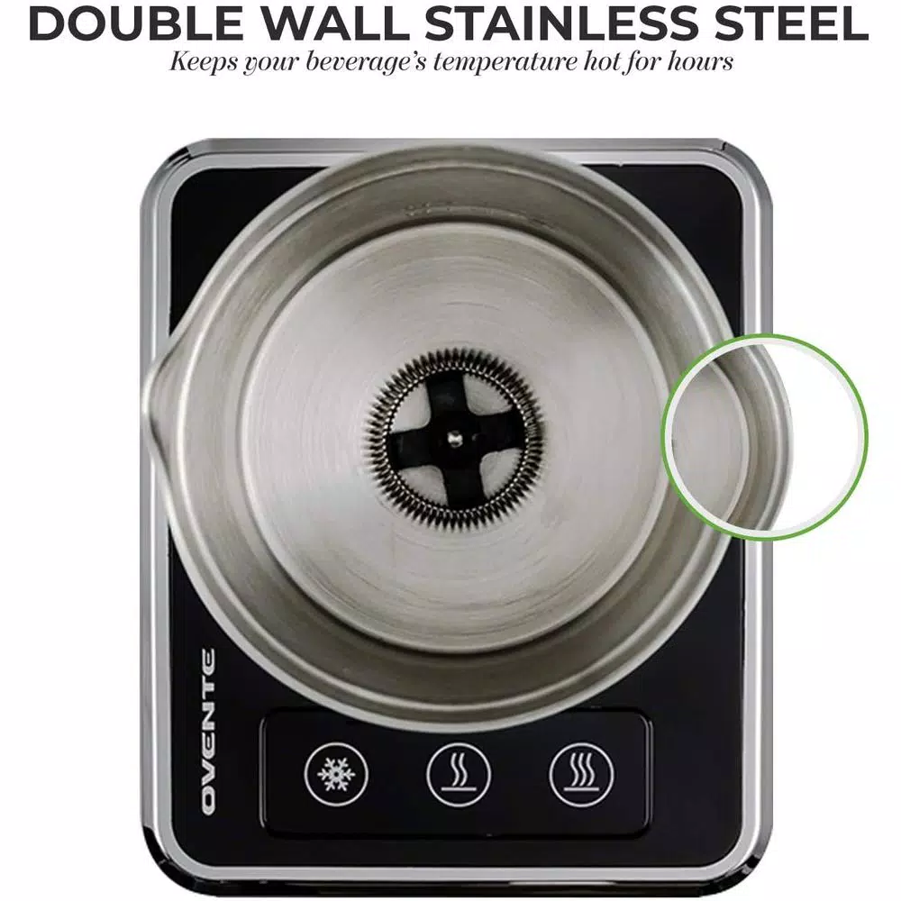 Coffee Makers Ovente 7 Oz. Stainless Steel Silver Coffee And Milk Frother With Induction Base 2 Coffee Makers Ovente 7 Oz. Stainless Steel Silver Coffee And Milk Frother With Induction Base - Image 2